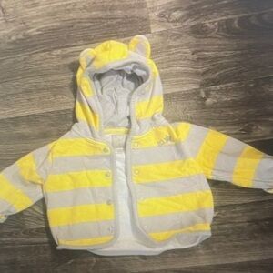 Yellow and Gray Striped Baby Hoodie